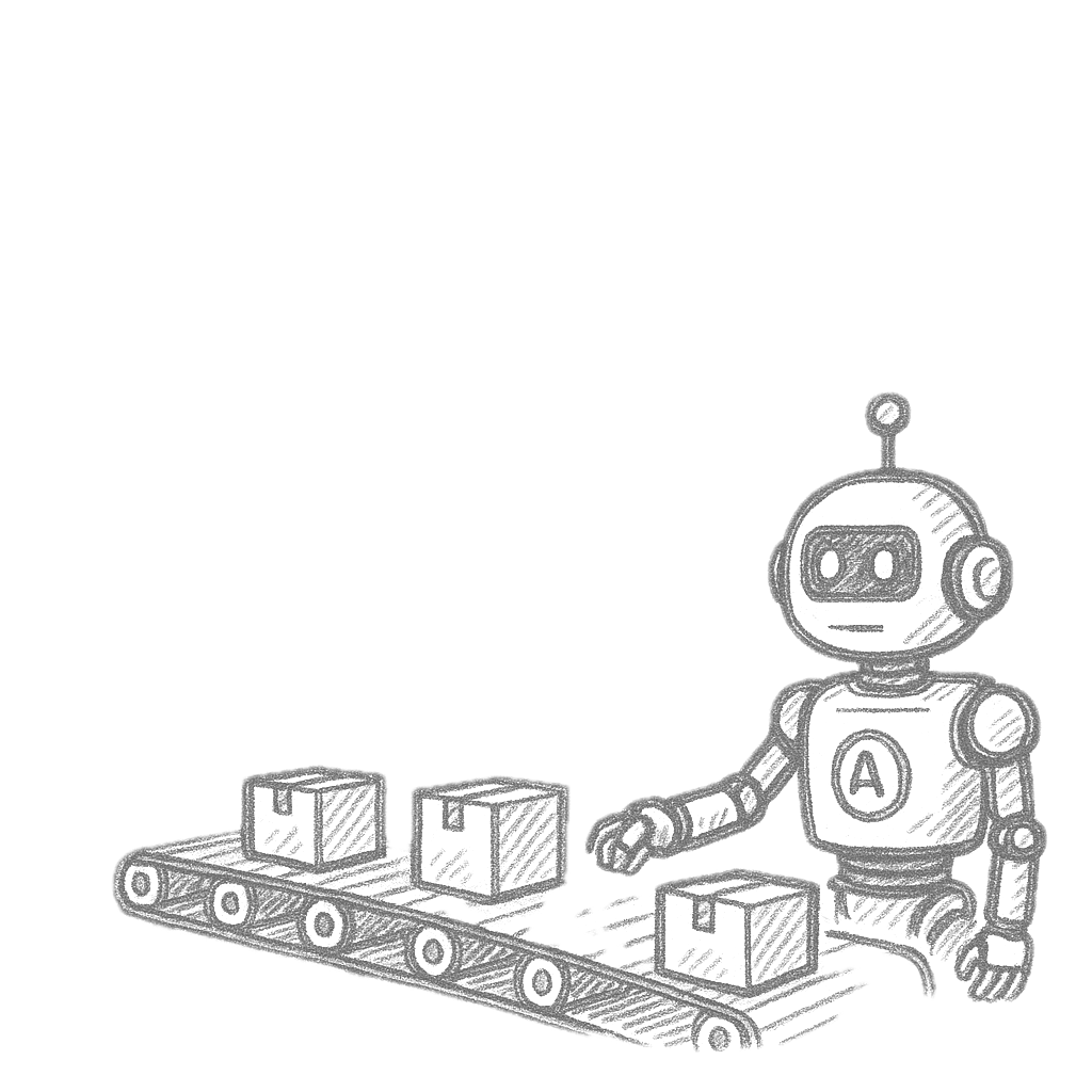 Robot working on assembly line